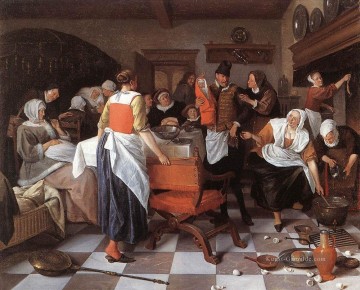  maler - feiern die Geburt Holländischen Genre Maler Jan Steen